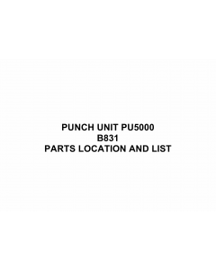 RICOH Options B831 PUNCH-UNIT-PU5000 Parts Catalog PDF download