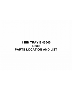 RICOH Options D389 1-BIN-TRAY-BN3040 Parts Catalog PDF download