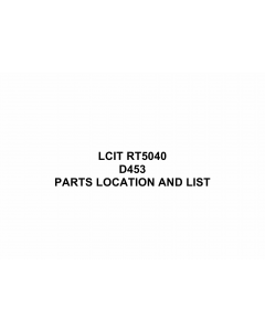 RICOH Options D453 LCIT-RT5040 Parts Catalog PDF download