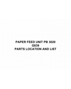 RICOH Options G839 PAPER-FEED-UNIT-PB-3020 Parts Catalog PDF download