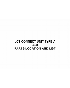 RICOH Options G845 LCT-CONNECT-UNIT-TYPE-A Parts Catalog PDF download