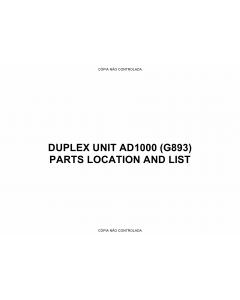 RICOH Options G893 DUPLEX-UNIT-AD1000 Parts Catalog PDF download