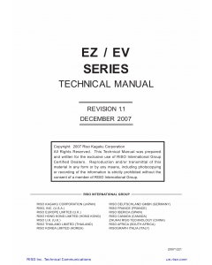 RISO EV 2560 2590 3560 3760 3790 5790 TECHNICAL Service Manual