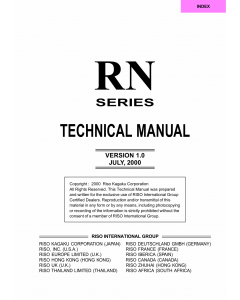 RISO RN 2000 2030 2050 2080 2100 2130 2150 2180 TECHNICAL Service Manual