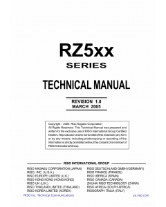 RISO RZ 500 510 570 590 RV5690 TECHNICAL Service Manual