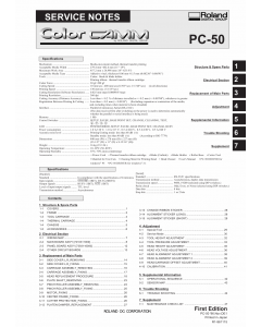 Roland ColorCAMM PC 50 Service Notes Manual