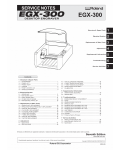 Roland EGX 300 Service Notes Manual