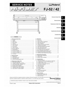 Roland Hi-Fi-JET FJ 52 42 Service Notes Manual