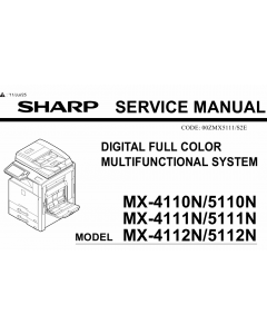 SHARP MX 4110 4111 4112 5110 5111 5112 N Service Manual