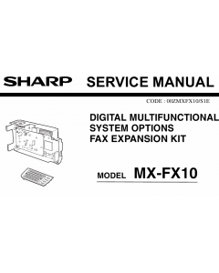 SHARP MX FX10 Service Manual