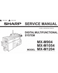 SHARP MX M904 M1054 M1204 Service Manual