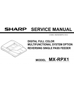 SHARP MX RPX1 Service Manual