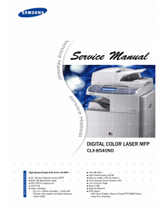 Samsung Digital-Color-Laser-MFP CLX-8540ND Parts and Service Manual