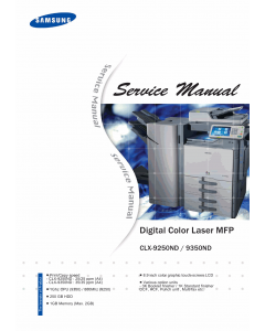Samsung Digital-Color-Laser-MFP CLX-9250ND 9350ND Parts and Service Manual