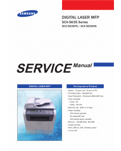 Samsung Digital-Laser-MFP SCX-5635FN 5635HN Parts and Service Manual