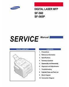 Samsung Digital-Laser-MFP SF-560 565P Parts and Service Manual