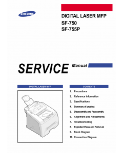 Samsung Digital-Laser-MFP SF-750 755P Parts and Service Manual