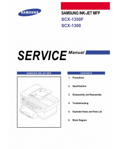 Samsung InkJet-MFP SCX-1350F 1300 Parts and Service Manual