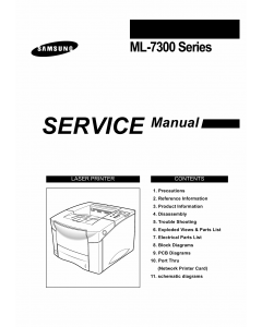 Samsung Laser-Printer ML-7300 Parts and Service Manual