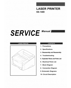 Samsung Laser-Printer SS-1400 Parts and Service Manual