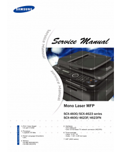 Samsung Mono-Laser-MFP SCX-4600 4623 4623F 4623FN Parts and Service Manual