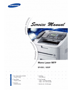 Samsung Mono-Laser-MFP SF-650 650P Parts and Service Manual