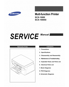 Samsung Multi-Function-Printer SCX-1000I 1000SI Parts and Service Manual