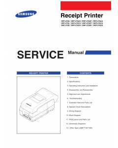 Samsung Receipt-Printer SRP-270 Parts and Service Manual