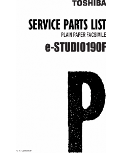 TOSHIBA e-STUDIO 190F Parts List Manual