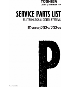 TOSHIBA e-STUDIO 203S 203SD Parts List Manual