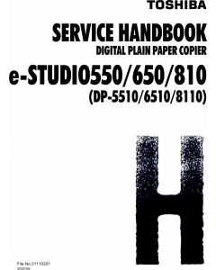TOSHIBA e-STUDIO 550 650 810 DP5510 6510 8110 Service Handbook