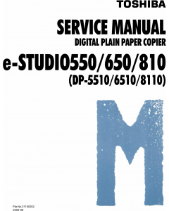 TOSHIBA e-STUDIO 550 650 810 DP5510 6510 8810 Service Manual