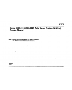 Xerox Printer 4900 4915 4920 4925 Parts List and Service Manual