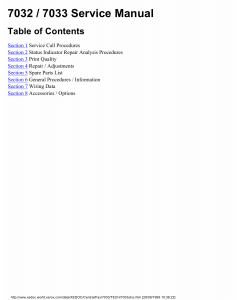 Xerox Printer 7032 7033 Fax Parts List and Service Manual
