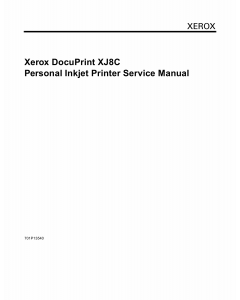 Xerox Printer XJ8C Inkjet Parts List and Service Manual