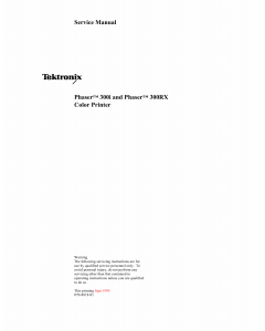 Xerox Tektronix-Phaser-300i 300RX Parts List and Service Manual