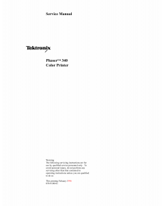 Xerox Tektronix-Phaser-340 Parts List and Service Manual