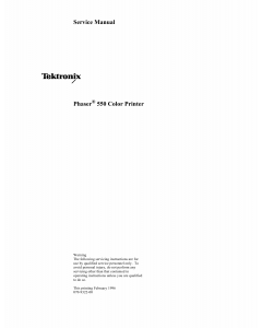 Xerox Tektronix-Phaser-550 Parts List and Service Manual