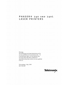 Xerox Tektronix-Phaser-740 740L Parts List and Service Manual