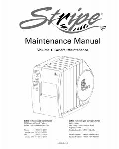 Zebra Label S300 S500 Maintenance Service Manual