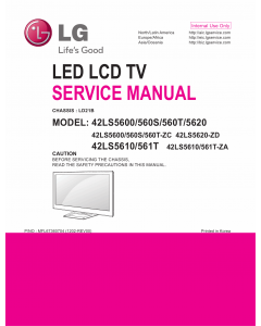 LG LED TV 42LS5600 42LS560S 42LS560T 42LS5620 42LS5610 42LS561T Service Manual 