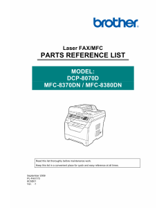 Brother Laser-MFC 8370 8380 DN DCP8070 D Parts Reference