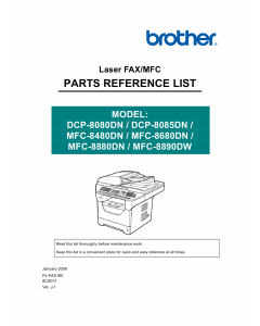 Brother Laser-MFC 8480 8680 8880 8890 DN-DW DCP8080DB 8085DN Parts Reference