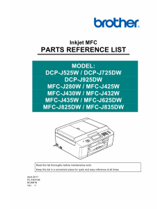 Brother Laser-MFC J280 J425 J430 J435 J625 J825 J835 W-DW DCPJ525 J725 J925 W-DW Service Manual