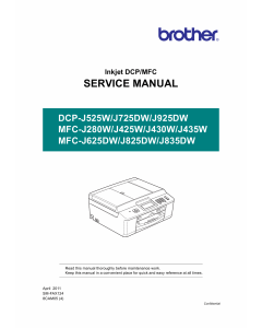 Brother Laser-MFC J280 J425 J430 J435 J625 J825 J835 W-DW DCPJ525 J725 J925 W-DW Service Manual