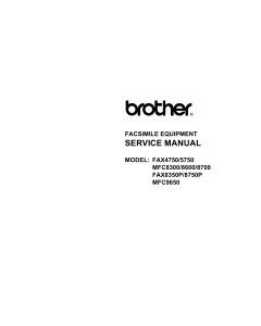 Brother MFC 8300 8600 8700 9650 FAX4750 5750 8350P 8750P Service Manual and Parts
