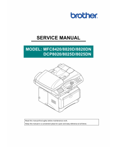 Brother MFC 8420 8820D 8820DN DCP8020 8025D 8025DN Service Manual