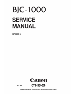 Canon BubbleJet BJC-1000 Service Manual