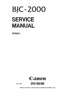 Canon BubbleJet BJC-2000 Service Manual