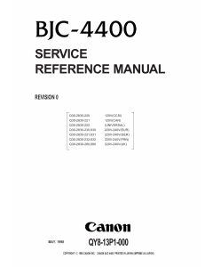 Canon BubbleJet BJC-4400 Service Manual